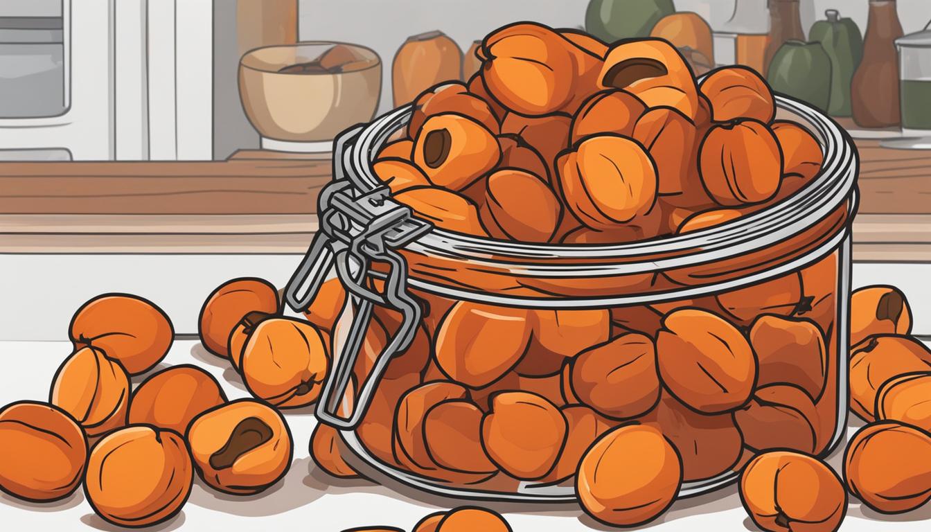 Storing dried apricots