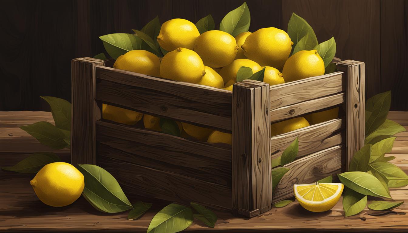 lemons in a wooden crate